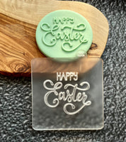 Happy Easter Debosser Stamp. Easter Cookie Stamp. Fondant Icing Cupcake Decorating