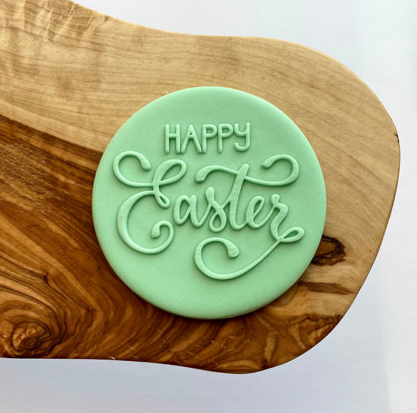 Happy Easter Debosser Stamp. Easter Cookie Stamp. Fondant Icing Cupcake Decorating