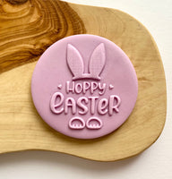 Hoppy Easter Debosser Stamp. Easter Cookie Stamp. Fondant Icing Cupcake Decorating