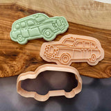 London Taxi cookie cutter and stamp. The fondant cutter is made from food safe PLA,  a plant derived bio plastic.