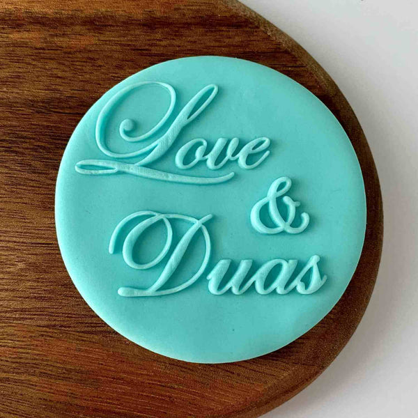 Love and Duas fondant popup stamp for weddings. You can decorate cookies, cupcake, biscuits cutter