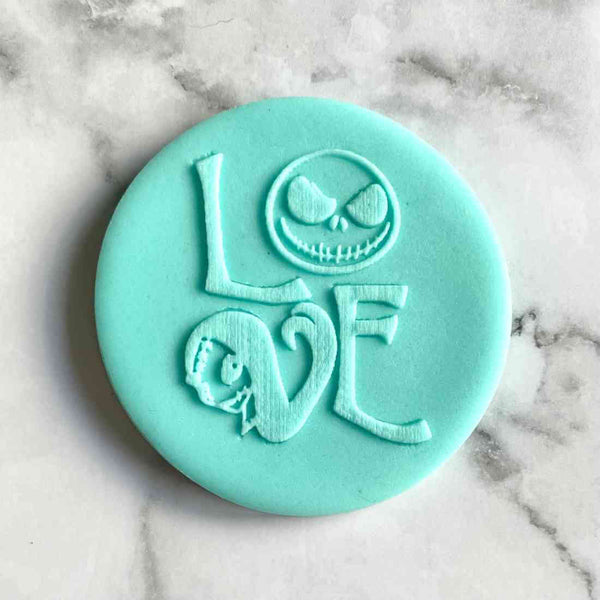 Love Jack and Sally Halloween fondant outbosser stamp