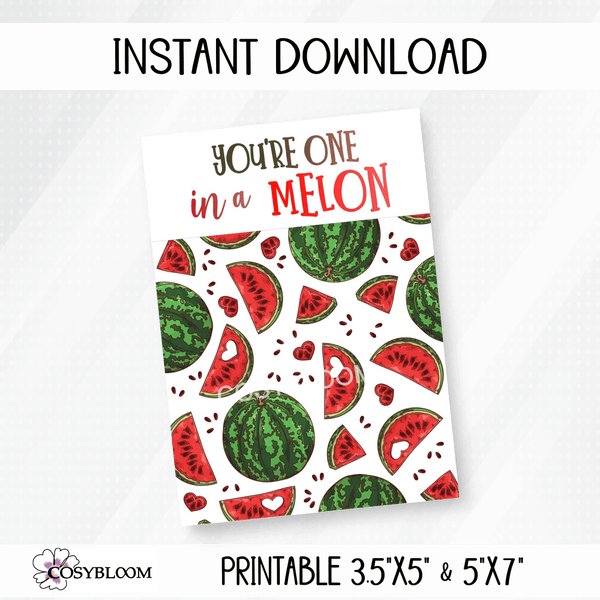 One in a melon printable cookie cards