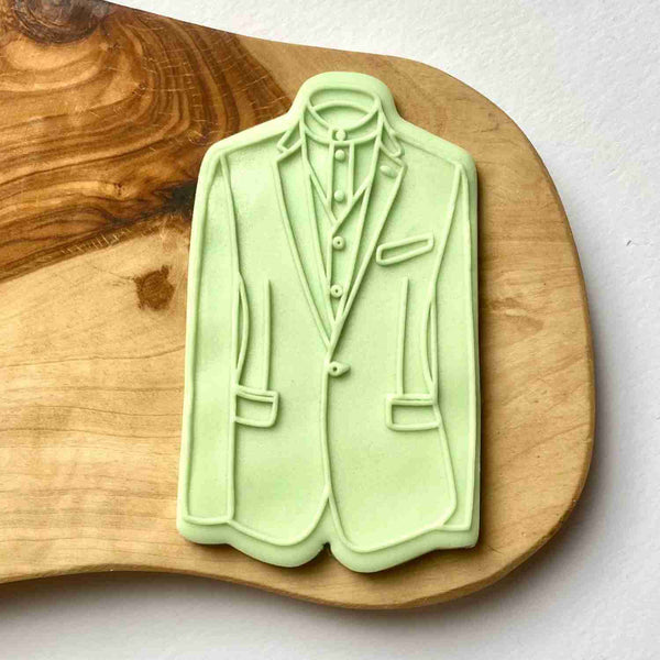 Men Blazer Groom Outfit fondant outbosser stamp for cakes, biscuits, cookies and cakes.