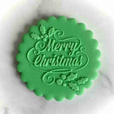 Merry Christmas fondant outbosser icing stamp