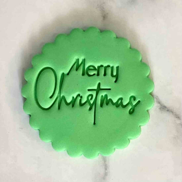 Merry Christmas fondant embosser cookie stamp