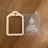 Merry Christmas Gift Tag reverse embosser cookie cutter and stamp