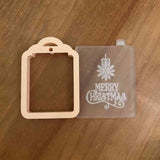 Merry Christmas Gift Tag reverse embosser cookie cutter and stamp