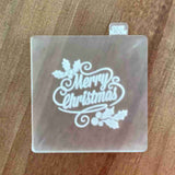 Merry Christmas acrylic popup icing stamp