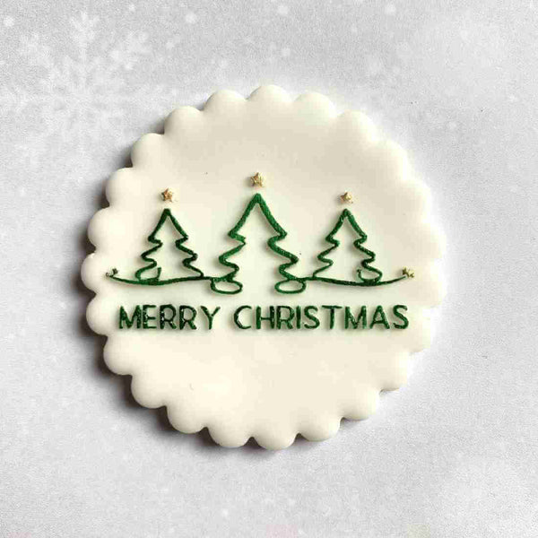 Merry Christmas impression fondant outbosser stamp