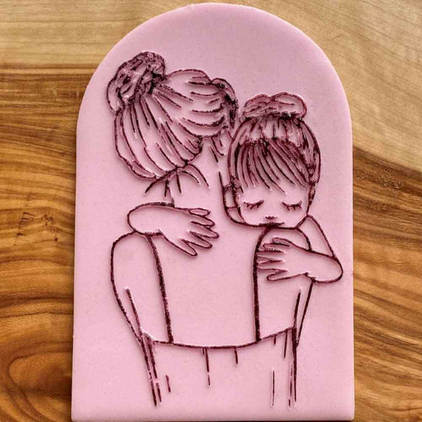Mother and daughter fondant outbosser cookie stamp. Perfect fondant popup for cookies, cupcakes and biscuits.