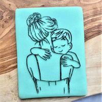 Mother and son fondant popup cookie cutter. Perfect reverse embosser for mother's day.