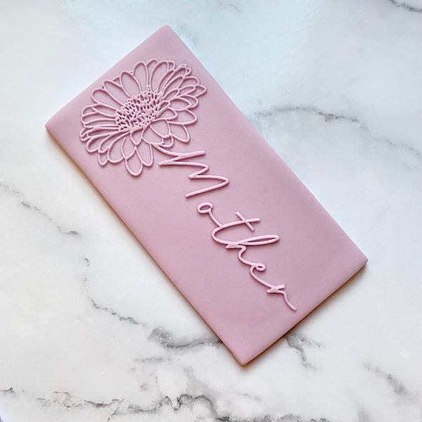 Mother Flower- Cookie Debosser Stamp with optional matching cutter