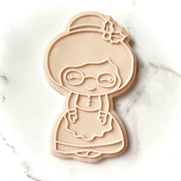 Mrs. Claus Christmas fondant popup cookie stamp