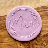 Mum text fondant reverse embosser. Perfect cookie stamp for mother's day. 