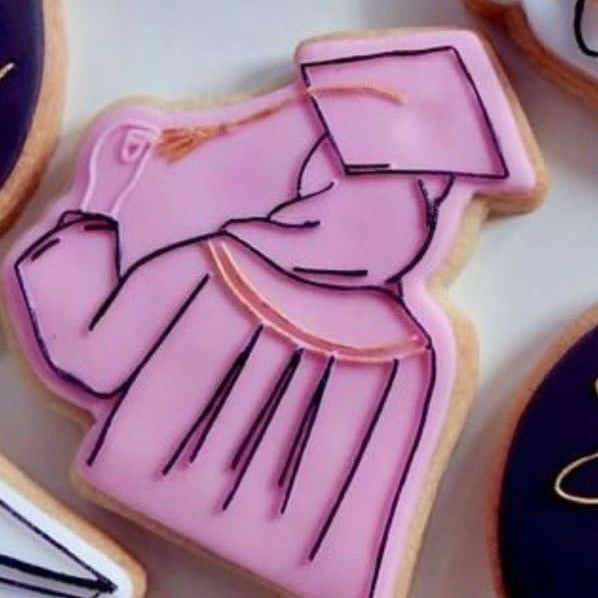 Muslim Graduation Girl with hat decorated cookie for special events