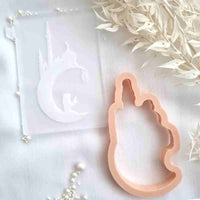 Crescent Moon with Muslim Woman Praying- Cookie Debosser Stamp with optional matching cutter