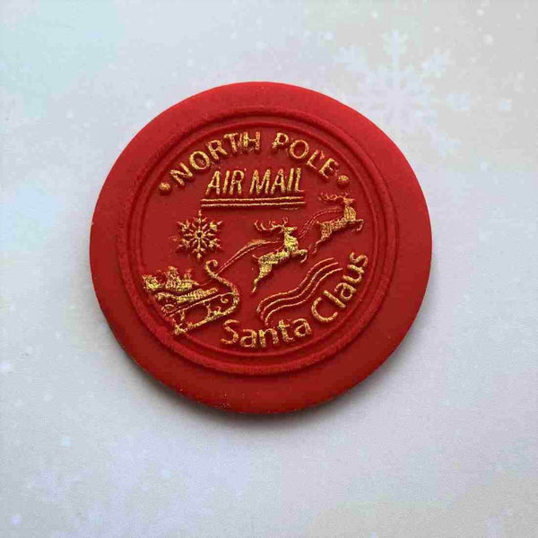 North Pole Air Mail Santa Claus cookie outbosser stamp