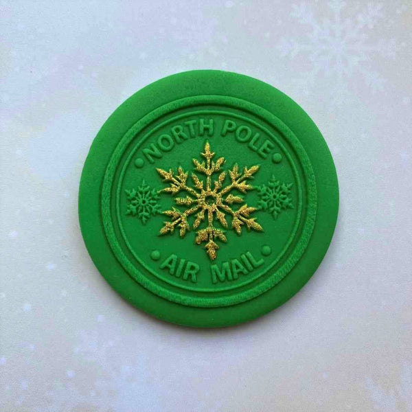 North Pole Air Mail Snowflake cookie outbosser stamp