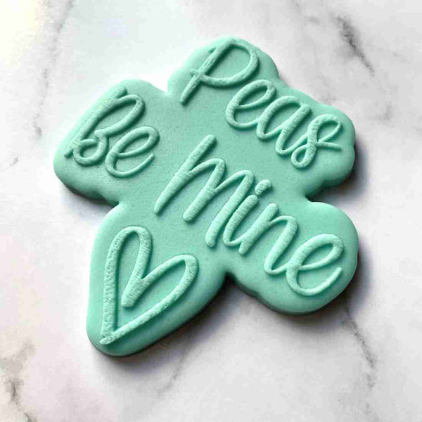 Peas Be Mine Valentine fondant cookie stamp