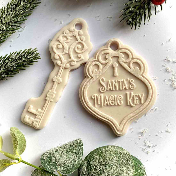 Santa's Magic Key and Lock fondant embosser stamps