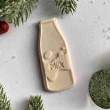 Santa's Milk Bottle fondant outbosser stamp