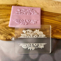Split mehndi flower popup cookie stamp. The fondant cutter is made from food safe frosted acrylic.