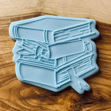 Stacked books fondant cookie debosser stamp for graduation