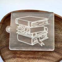 Stacked books Graduation cookie outbosser stamp made from food safe acrylic