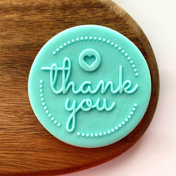 Thank You fondant outbosser cookie stamp especially made for cupcake, cakes, biscuits