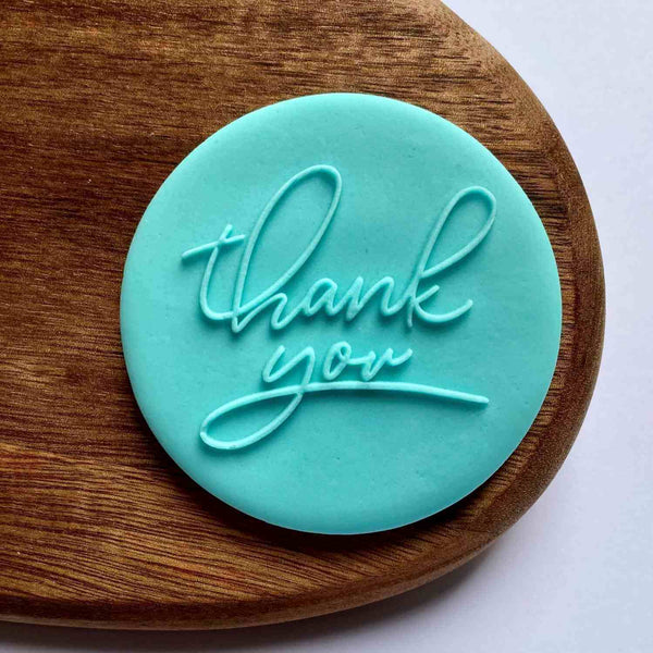 Thank You fondant outbosser stamp for cakes, cupcake, biscuits