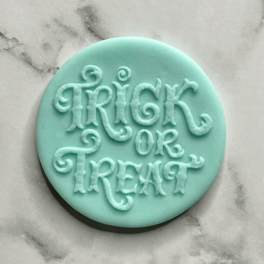 Trick or Treat fondant outbosser cookie stamp.