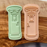 UK post box fondant embosser stamp. The 3D cookie cutter is made from food safe PLA.
