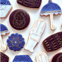 Umbrella wedding cookies made from bakers
