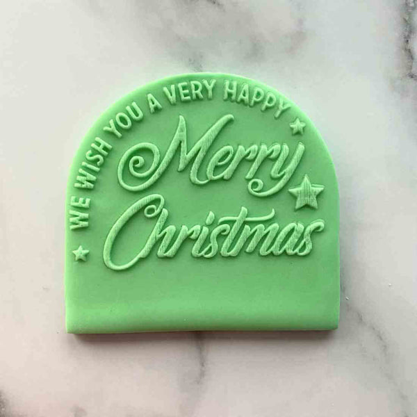 We wish you a very happy Merry Christmas fondant outbosser stamp