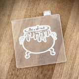 Witches cauldron reverse embosser cookie stamp