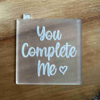 You Complete Me Valentine outbosser cookie cutter